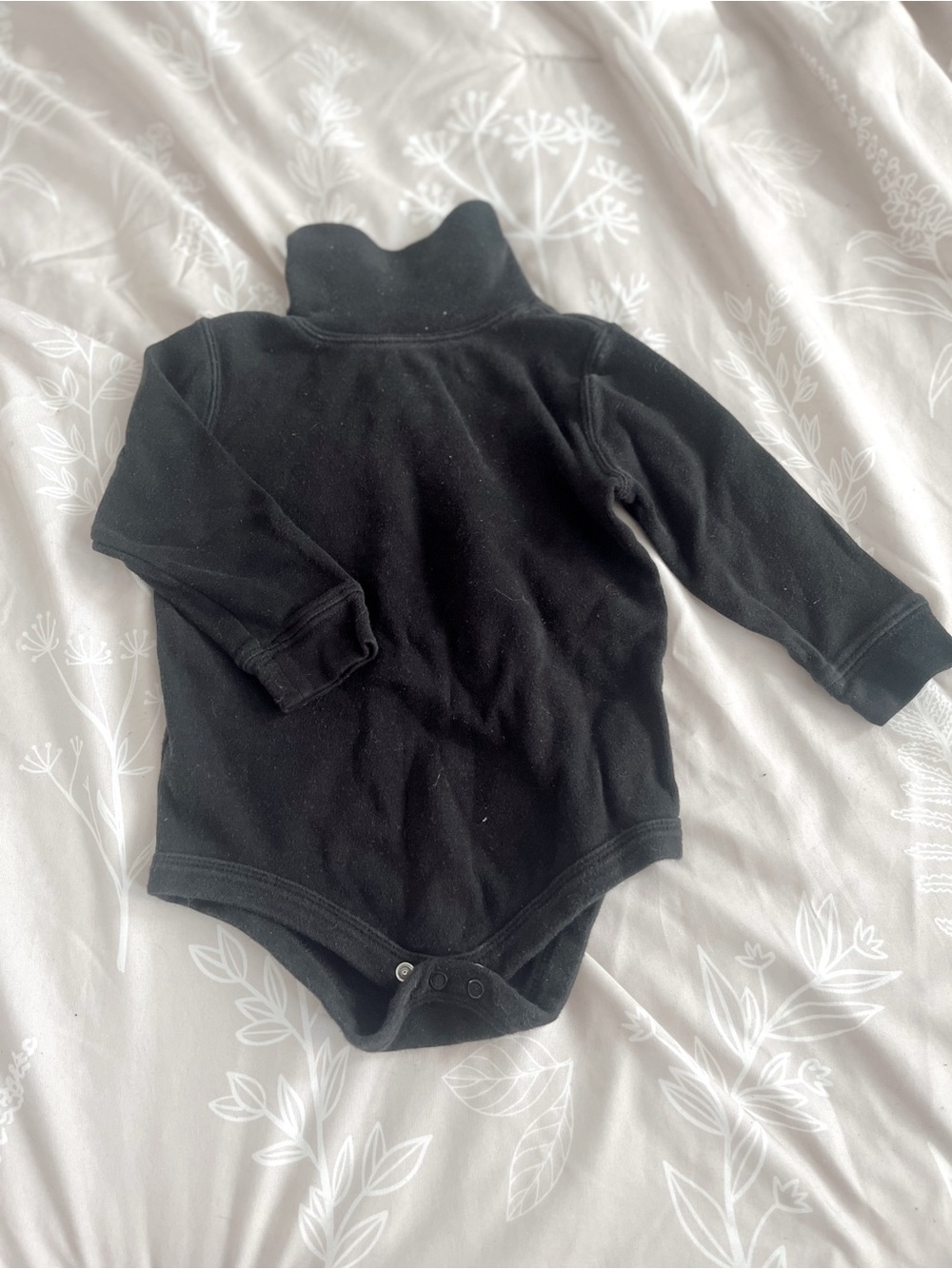 baby toddler black turtleneck onesie